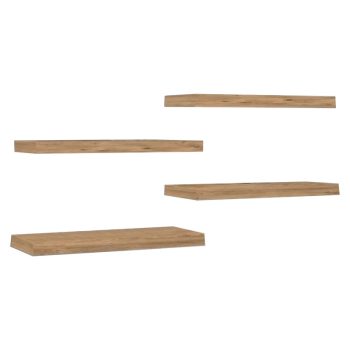 Ραφιέρα τοίχου Brian pakoworld 4 τεμαχίων καρυδί 60x15x1.8εκ 197-000088