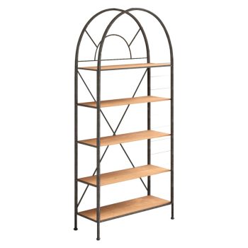 Βιβλιοθήκη Padrig pakoworld καρυδί-μαύρο 72x34x180εκ 197-000160