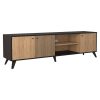 Έπιπλο τηλεόρασης Flipter pakoworld μελαμίνης sonoma-μαύρο 180x40x51εκ 197-000171