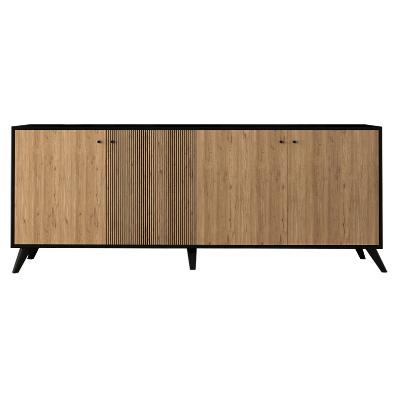 Μπουφές Flipter μελαμίνης oak-μαύρο 180x40x78,6εκ - Image 3