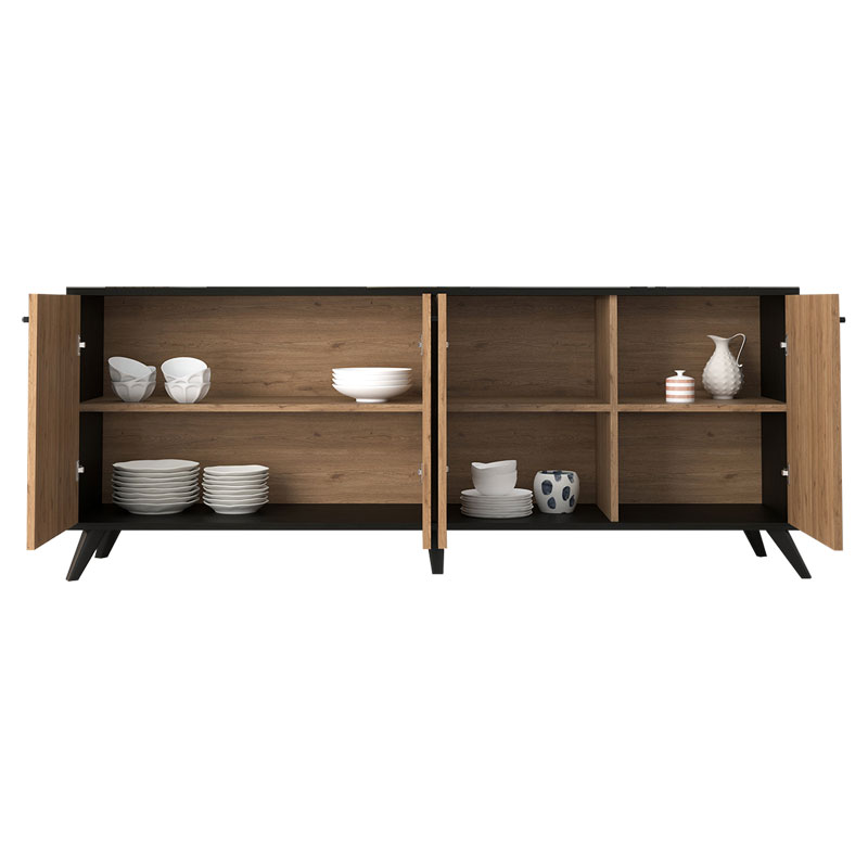 Μπουφές Flipter μελαμίνης oak-μαύρο 180x40x78,6εκ - Image 4