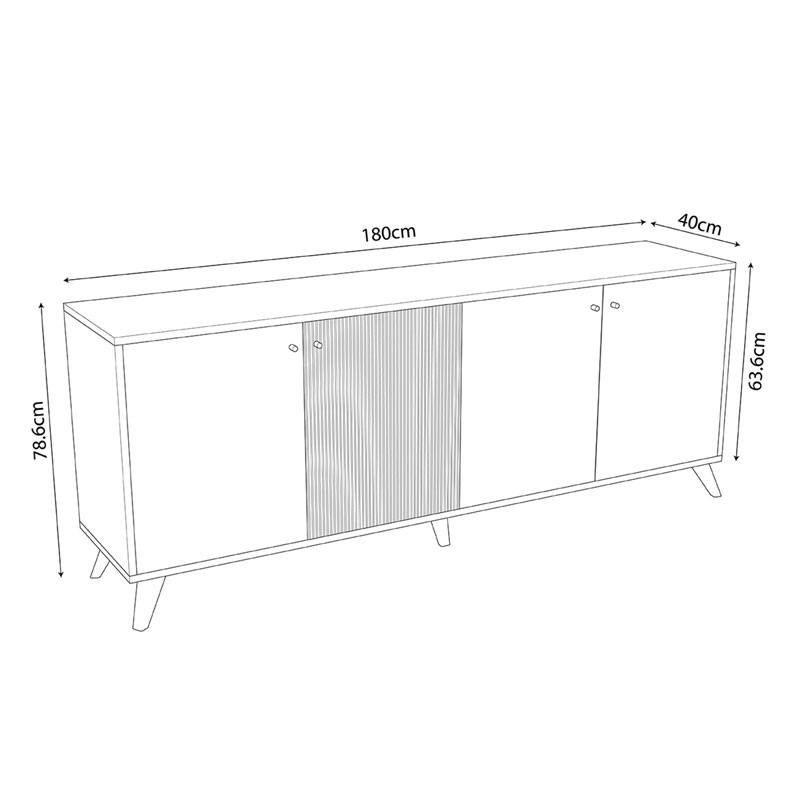 Μπουφές Flipter μελαμίνης oak-μαύρο 180x40x78,6εκ - Image 5