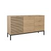 Μπουφές Leodrif pakoworld μελαμίνης oak-μαύρο 140x40x80εκ 197-000183