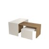 Τραπέζι σαλονιού Alteo pakoworld μελαμίνης oak-λευκό 65x45x35εκ 197-000187