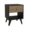 Κομοδίνο Flipter pakoworld μελαμίνης μαύρο-oak 40x40x55εκ 197-000204