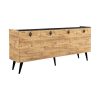 Μπουφές Jeslie pakoworld μελαμίνης oak-ανθρακί 180x40x79εκ 197-000207