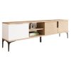 Έπιπλο τηλεόρασης Kowel pakoworld μελαμίνης λευκό-oak 180x34x51εκ 197-000215