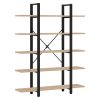 Βιβλιοθήκη Esthon pakoworld φυσικό-μαύρο μέταλλο 120x28x180εκ 197-000229