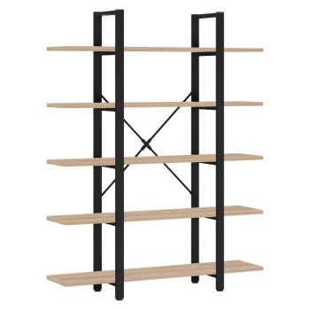 Βιβλιοθήκη Esthon pakoworld φυσικό-μαύρο μέταλλο 120x28x180εκ 197-000229