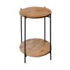 Βοηθητικό τραπέζι Tsouki pakoworld oak-μαύρο Φ40x60εκ 197-000235