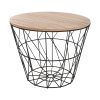 Βοηθητικό τραπέζι σαλονιού Jacot pakoworld oak-μαύρο Φ38x30