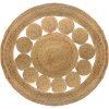 Χαλί Lace pakoworld γιούτα φυσικό Φ120x1εκ 199-000146