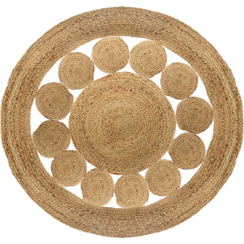 Χαλί Lace pakoworld γιούτα φυσικό Φ120x1εκ 199-000146