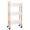 Τρόλεϊ-ραφιέρα 3όροφη Jastin pakoworld bamboo φυσικό 38x20x80εκ 199-000222