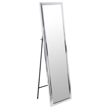 Καθρέπτης δαπέδου PWD-0112 pakoworld polyresin-γυαλί ασημί 39x33.5x125εκ 199-000504