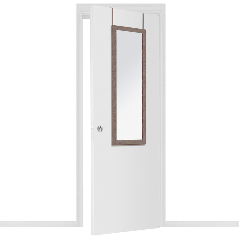 Καθρέπτης πόρτας PWD-0113 MDF-αλουμίνιο καρυδί 35x2x109εκ - Image 2