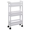 Τρόλεϊ-ραφιέρα 3όροφη Trolley pakoworld λευκό 40x15x75εκ 199-000540