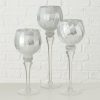 ΚΗΡΟΠΗΓΙΟ ΑΣΗΜΙ Set/3 ΜΕ ΠΟΔΙ  Manou H30-40cm ΓΥΑΛΙ 20-23-279