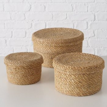 ΚΑΛΑΘΙ Set/3 ΨΑΘΙΝΟ ΦΥΣΙΚΟ Sophy H10-14cm D15-25 cm seagrass 20-23-781
