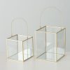 ΚΗΡΟΠΗΓΙΟ ΓΥΑΛΙΝΟ Set/2 Malta H14-19 cm ΧΡΥΣΟ ΤΕΤΡΑΓΩΝΟ ΜΕΤΑΛΛΟ 20-25-007