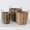 ΚΑΛΑΘΙ Lindos Set/3 ΣΤΡΟΓΓΥΛΟ ΦΥΣΙΚΟ/ΜΠΕΖ/ΚΑΦΕ  H33-39cm D26-42cm Seagrass 20-96-547