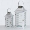 ΦΑΝΑΡΙ Homer Set/2 ΛΕΥΚΟ/ΙΝΟΧ H32-45cm W15-21cm ΞΥΛΟ/ΜΕΤΑΛΛΟ 20-96-552