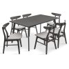Tραπεζαρία Benson - Orlean pakoworld σετ 7τμχ rustic grey - ύφασμα γκρι 150x90x75εκ 200-000191
