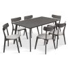 Tραπεζαρία Benson - Toto pakoworld σετ 7τμχ rustic grey - ύφασμα γκρι 150x90x75εκ 200-000193