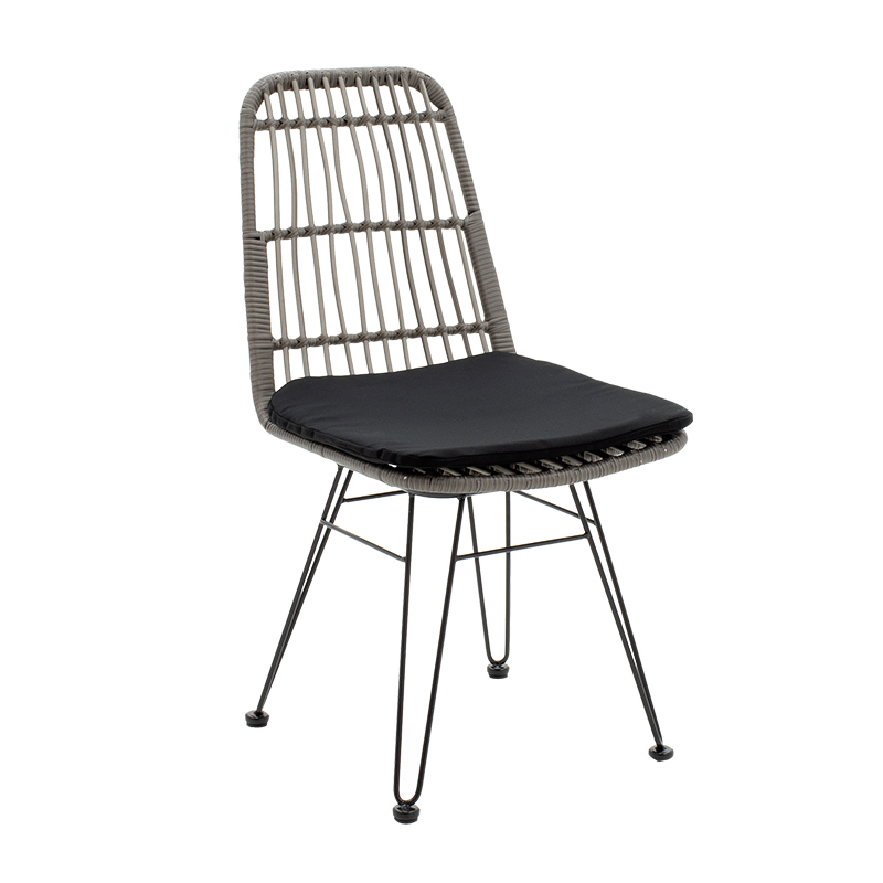 Τραπεζαρία Naoki σετ 3τεμ γκρι pe-μέταλλο μαύρο - Image 3