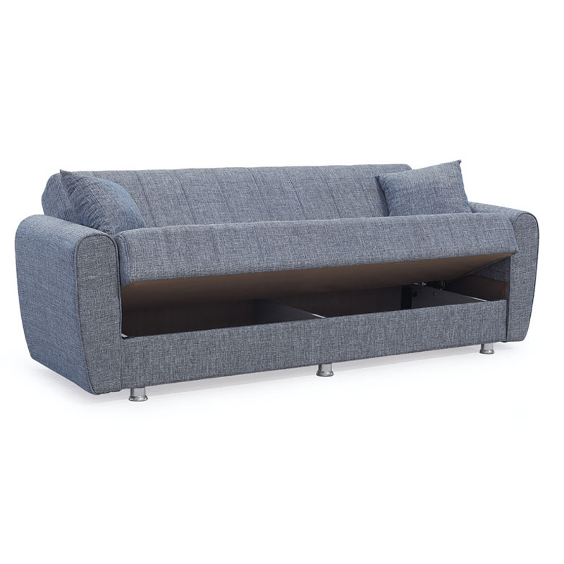 Kαναπές κρεβάτι Devoted 3θέσιος ύφασμα γκρι 210x75x80εκ - Image 2