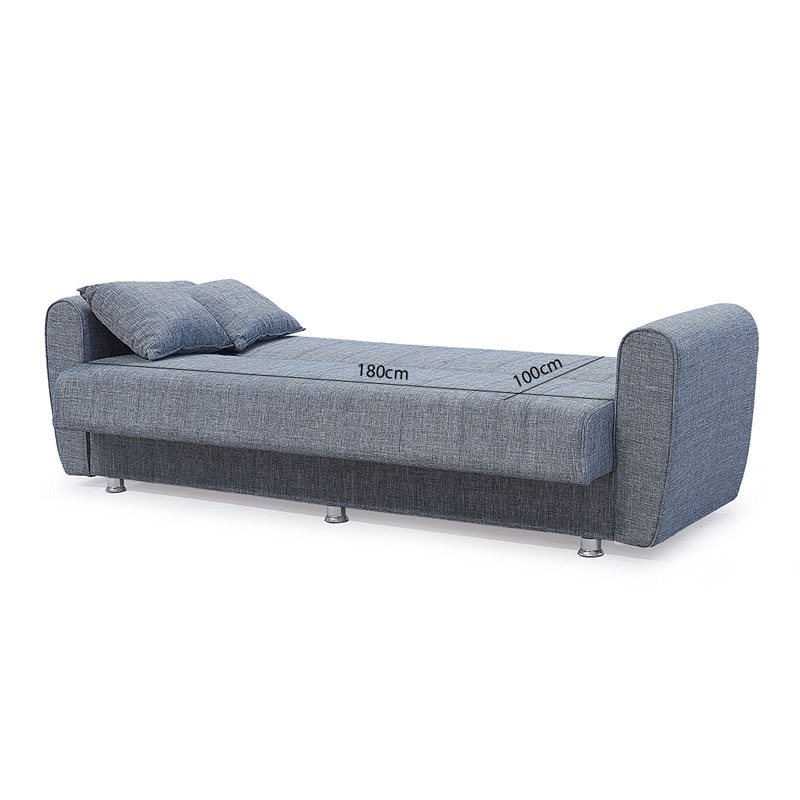 Kαναπές κρεβάτι Devoted 3θέσιος ύφασμα γκρι 210x75x80εκ - Image 5
