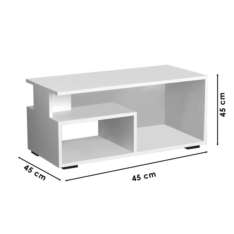 Τραπέζι σαλονιού Nellie λευκό 90x45x45εκ - Image 3