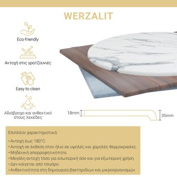 Alternative view of Επιφάνεια τραπεζιού Sizzle  Werzalit ανθρακί cement 80x80εκ πάχους 35mm
