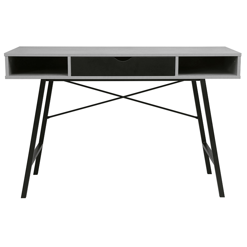 Γραφείο εργασίας Yamin γκρι cement-μαύρο 120x48x76εκ - Image 2