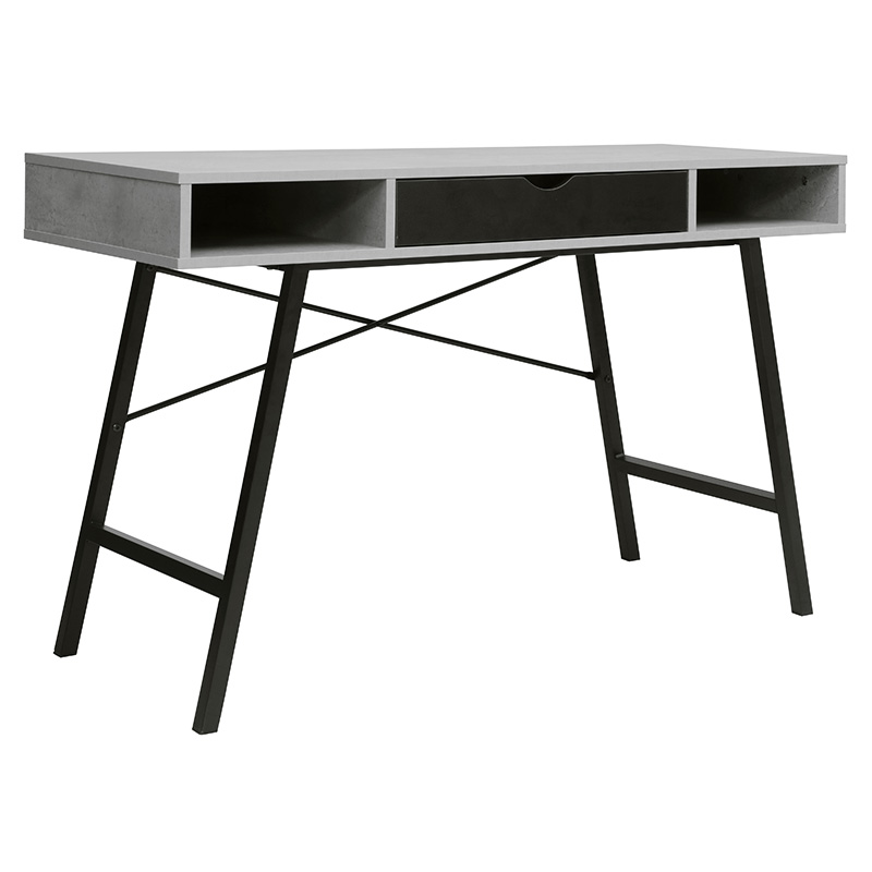 Γραφείο εργασίας Yamin pakoworld γκρι cement-μαύρο 120x48x76εκ 225-000006