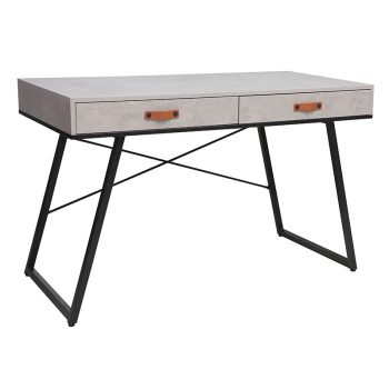 Γραφείο εργασίας Flex pakoworld γκρι cement-μαύρο 120x60x76εκ 225-000007