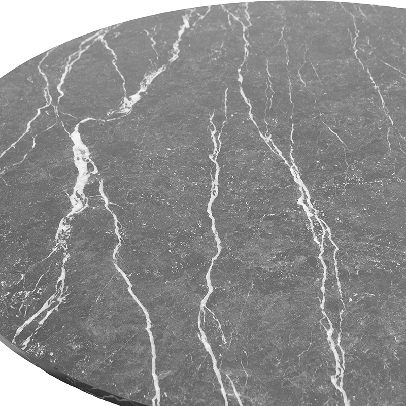 Τραπέζι Gianno μαύρο μαρμάρου-πόδι μαύρο Φ120x76εκ - Image 2