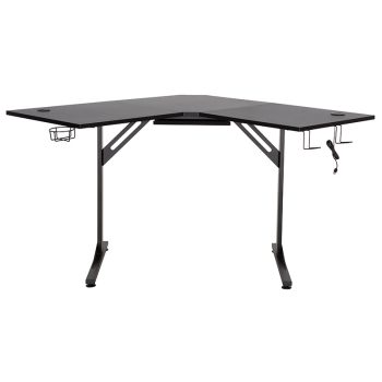 Γωνιακό γραφείο gaming Braxton pakoworld μαύρο 120x120x76εκ 225-000016