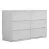 Συρταριέρα Cindy pakoworld 6 συρταριών λευκό 120x40x75εκ 230-000009