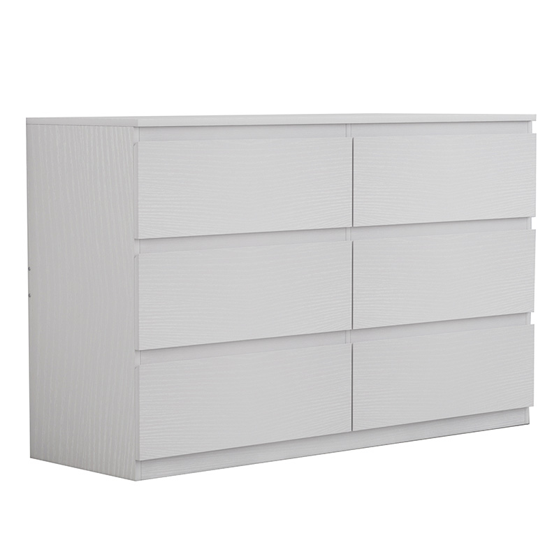 Συρταριέρα Cindy pakoworld 6 συρταριών λευκό 120x40x75εκ 230-000009