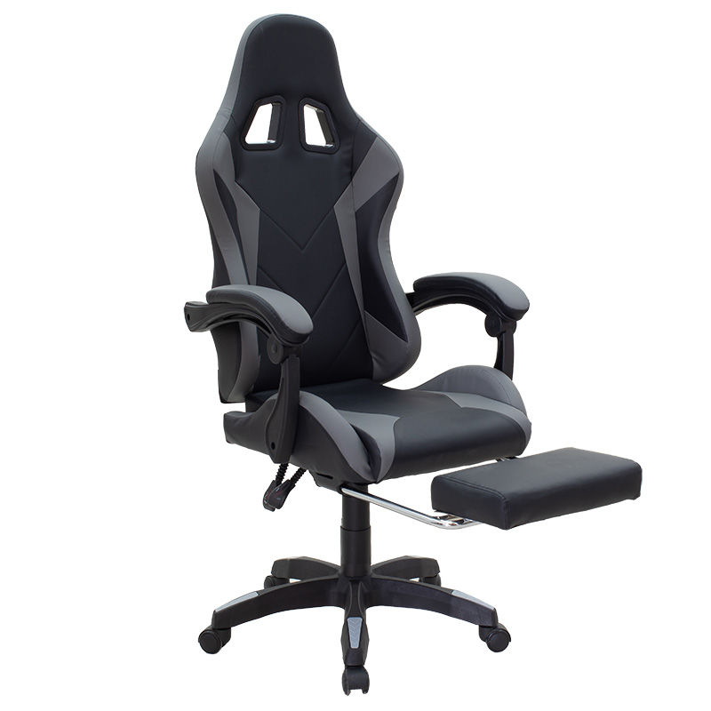 Καρέκλα γραφείου gaming με υποπόδιο Moza PU μαύρο-γκρι - Image 3