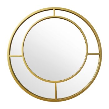 Καθρέπτης Round 1 pakoworld χρυσό 61x2x61εκ 233-000004