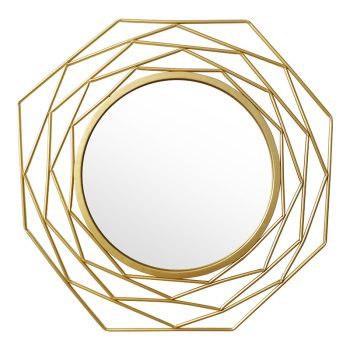Καθρέπτης Round 2 pakoworld χρυσό 71x2.5x71εκ 233-000005