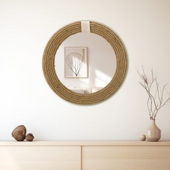 Alternative view of Καθρέπτης Rope  φυσικό 60x2x60εκ