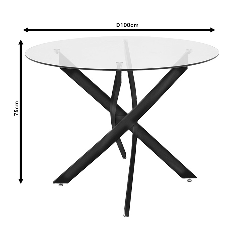 Τραπέζι Greta γυαλί 8mm tempered-φυσικό Φ100x75εκ - Image 6