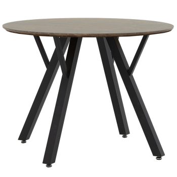 Tραπέζι Annie pakoworld MDF καφέ μαρμάρου-μαύρο Φ100x76εκ 235-000005