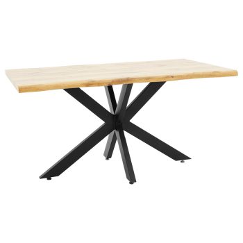 Tραπέζι Gilman pakoworld MDF sonoma-μαύρο 150x90x75εκ 235-000021