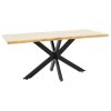 Tραπέζι Gilman pakoworld MDF sonoma-μαύρο 180x90x75εκ 235-000022