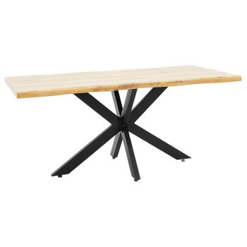 Tραπέζι Gilman pakoworld MDF sonoma-μαύρο 180x90x75εκ 235-000022