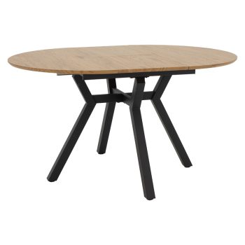 Tραπέζι Frances pakoworld επεκτεινόμενο MDF sonoma-μαύρο 100-140x100x75εκ 235-000023